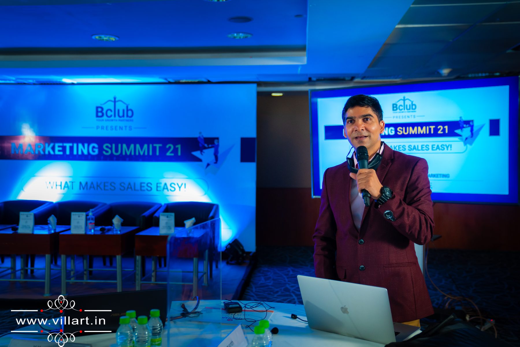 On stage at a marketing summit